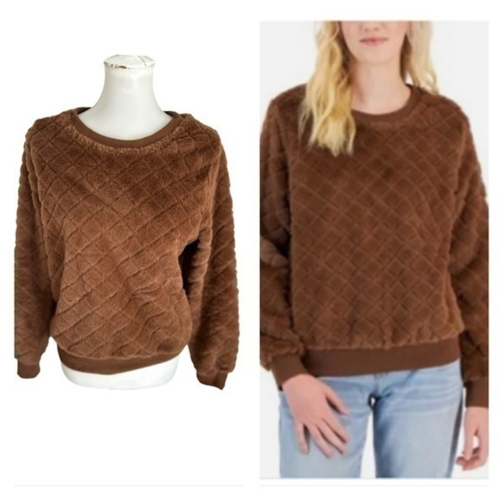Crave Fame Fluffy teddy bear sweatshirt